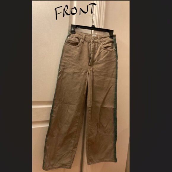 Urban Outfitters BDG High & Wide Jean green stripe US 26 Waist - Picture 1 of 4